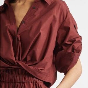 A.L.C. Leo Cropped Cotton Shirt